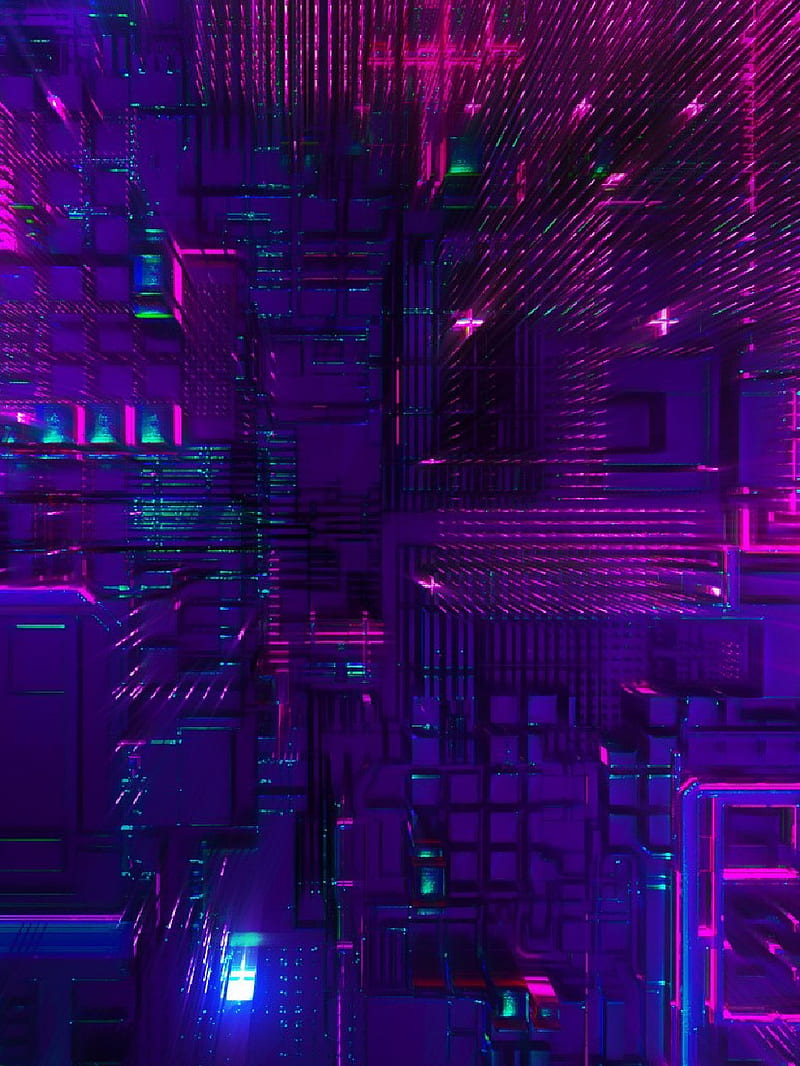Technology, computer chip, hi-tech, motherboard, purple, HD phone wallpaper