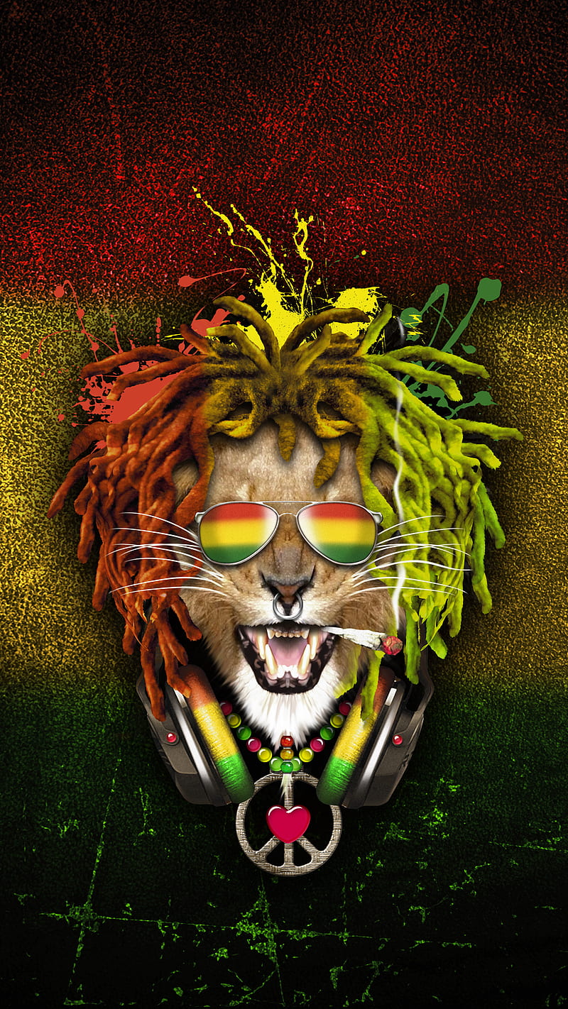 One Love Rasta Lion , Fenrir, rasta lion love peace reggae, HD phone wallpaper