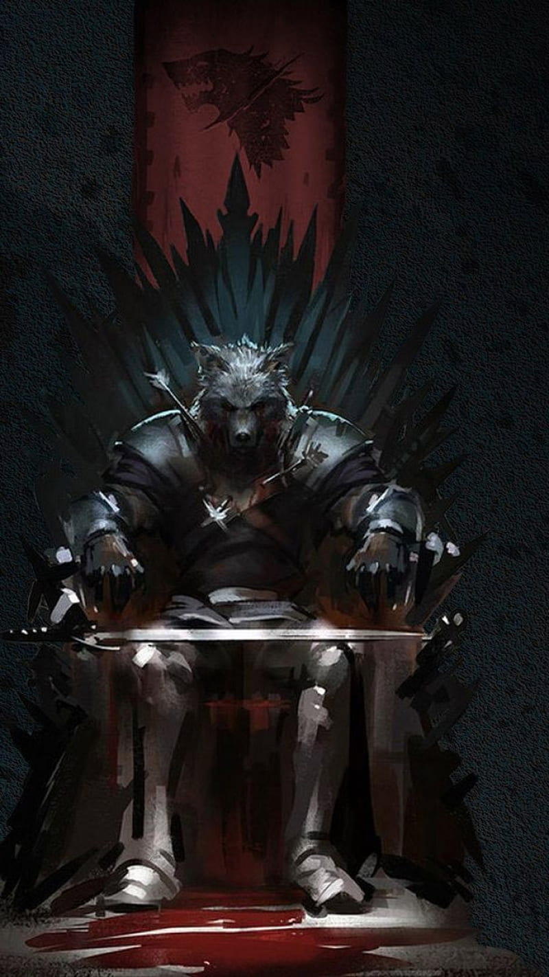 game of thrones, jon snow, kit harrington, stark, wolf, HD phone wallpaper