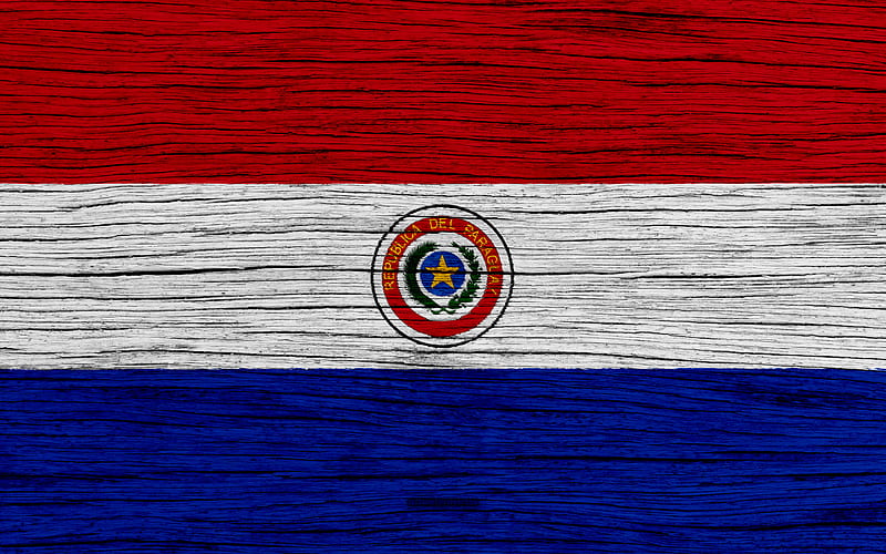 Flag of Paraguay South America, wooden texture, Paraguayan flag, national symbols, Paraguay flag, art, Paraguay, HD wallpaper