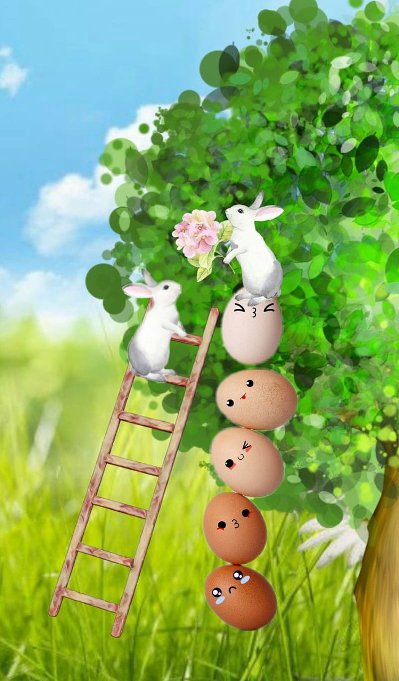 Spring marriage , bunnies, bunny, celberate, easter, eggs, flower, flowers, happy, marriage, spring, HD phone wallpaper