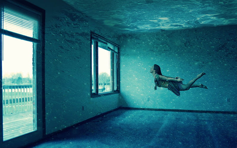 underwater room-PS creative theme design, HD wallpaper