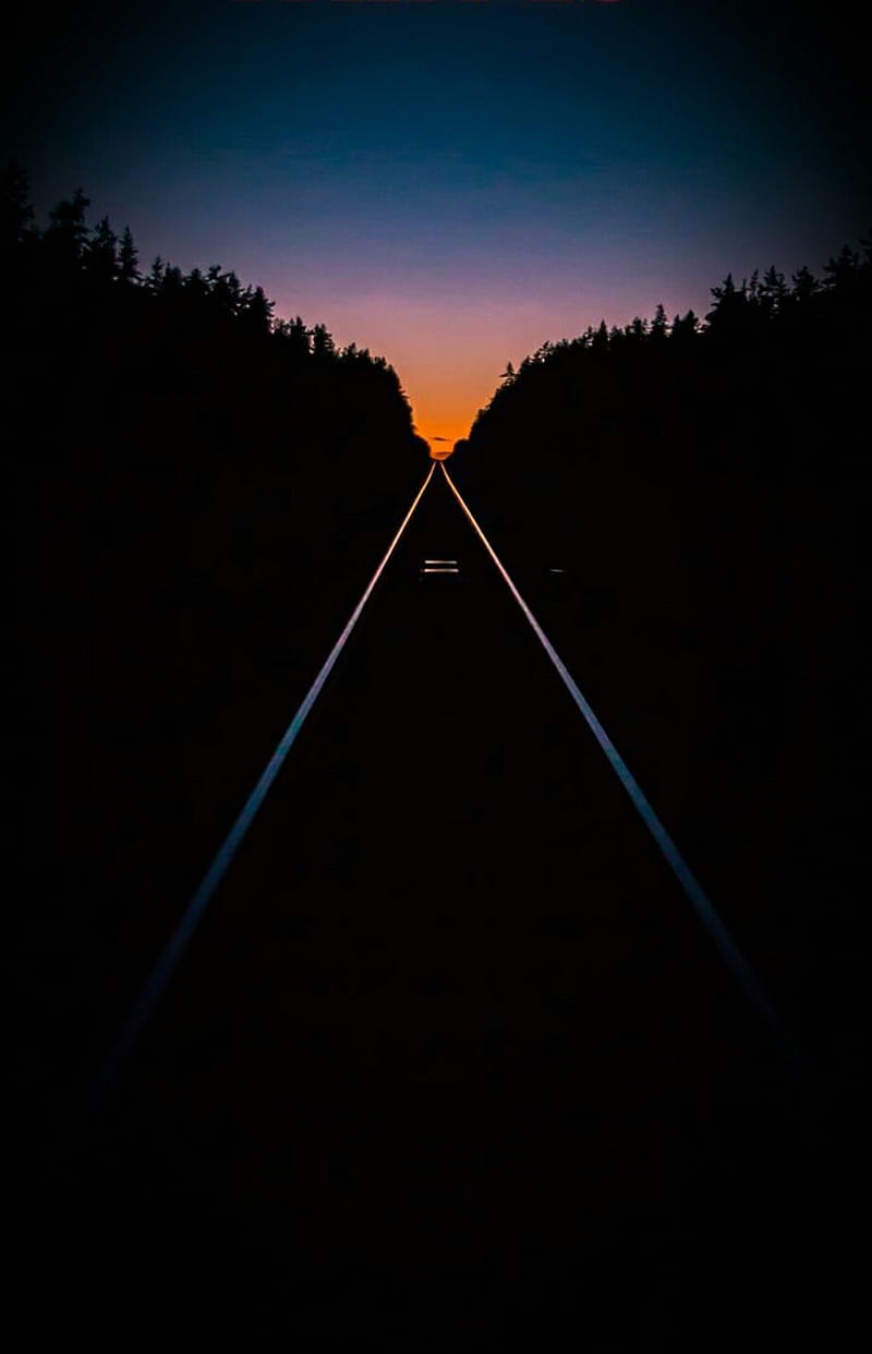 Stranger things road, dark, desenho, nature, stranger things, sunset, HD phone wallpaper