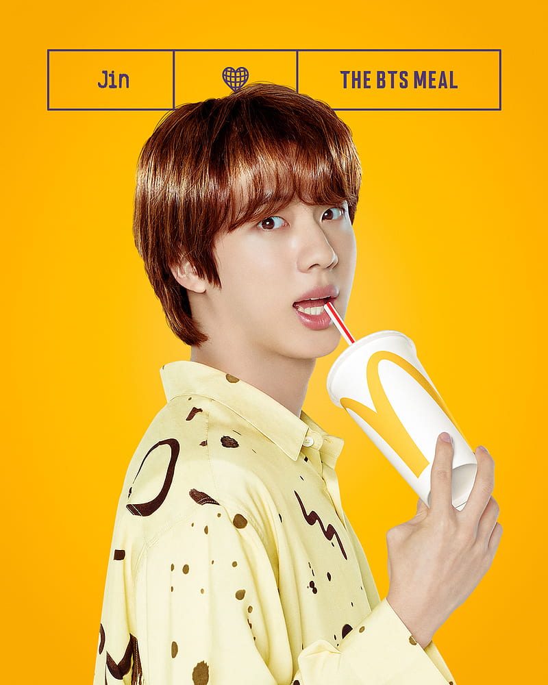 Jin, bts, kim seokjin, kpop, seokjin, bts mcdonalds, bts jin, eat jin, bangtan sonyeondan, HD phone wallpaper