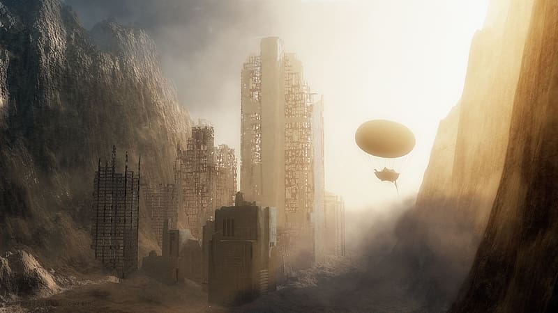 Sand, Alien, City, Space, Sci Fi, Steampunk, Post Apocalyptic, HD wallpaper