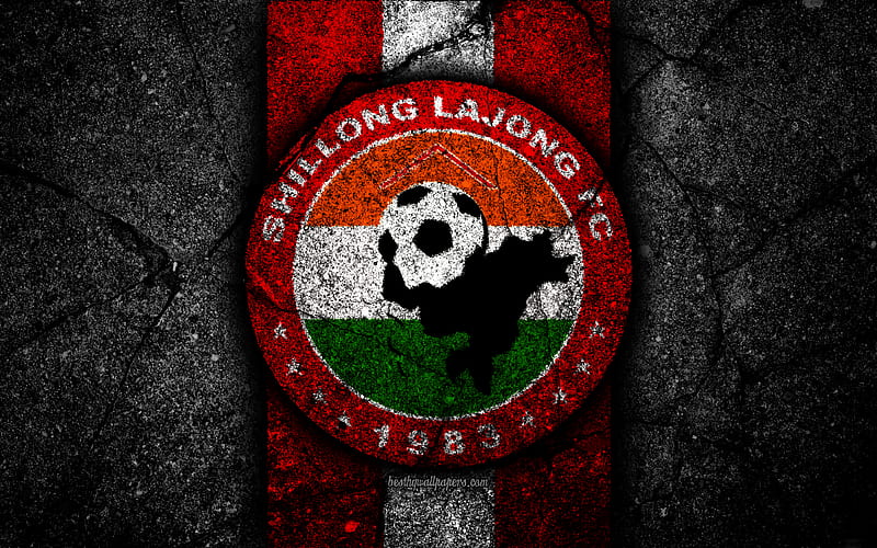 Shillong Lajong FC, emblem, I-League, soccer, India, football club, Shillong Lajong, logo, asphalt texture, FC Shillong Lajong, HD wallpaper