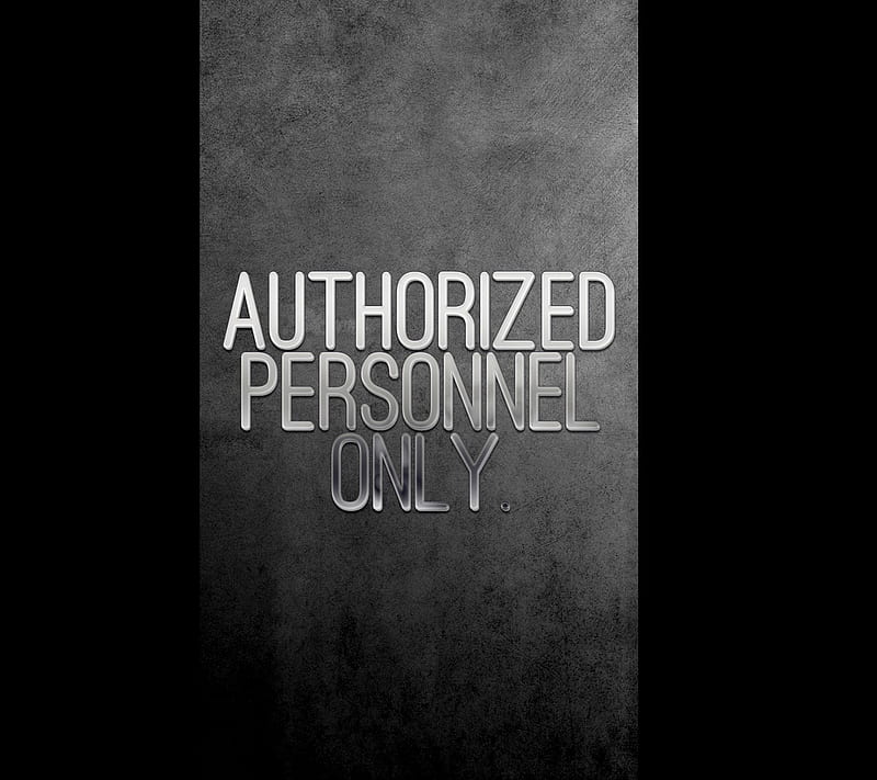 Personnel Only, authorized, black, gris, sign, HD wallpaper