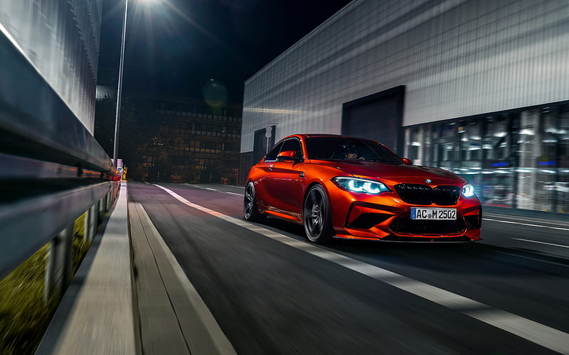 BMW M2, 2019, AC Schnitzer, exterior, front view, tuning M2, new red M2, German sports cars, BMW, HD wallpaper