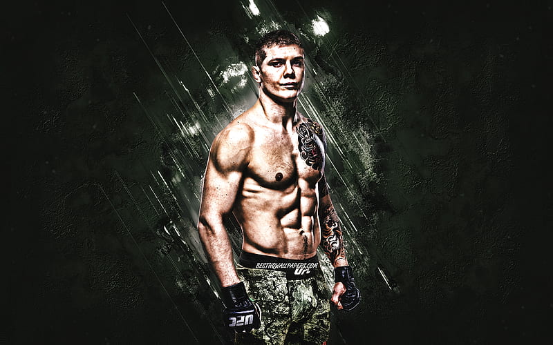 Marvin Vettori, UFC, italian fighter, portrait, green stone background, Ultimate Fighting Championship, HD wallpaper
