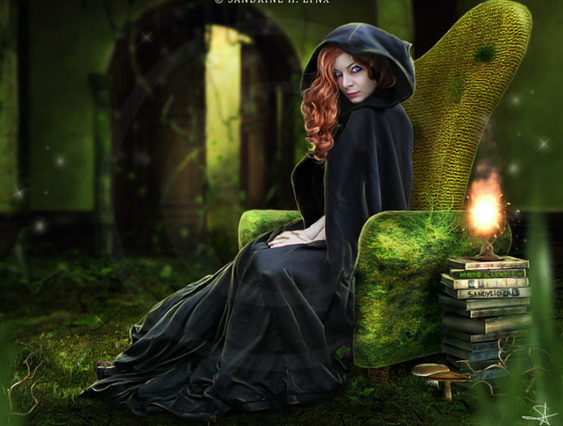 SOLILOQUIUM, CHAIR, BOOK, FEMALE, GOTHIC, BOOKS, HD wallpaper SOLILOQUIUM, CHAIR, BOOK, FEMALE, GOTHIC, BOOKS, HD wallpaper
