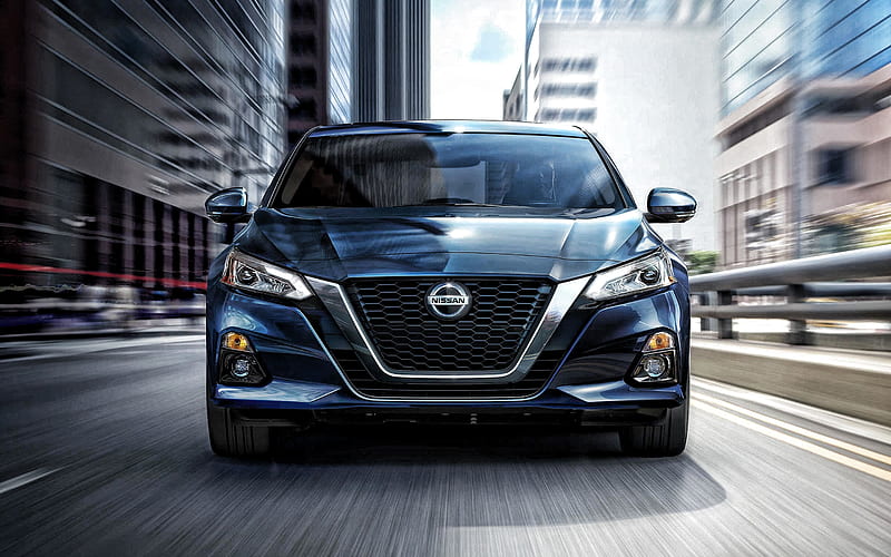 2020, Nissan Altima, front view, exterior, new blue Altima, japanese cars, USA, Nissan, HD wallpaper