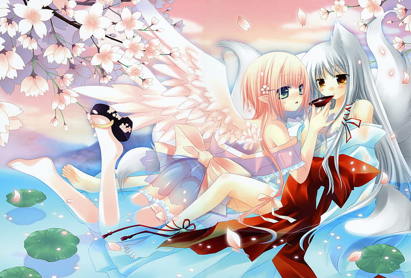 pretty angles, art, anime, angels, HD wallpaper pretty angles, art, anime, angels, HD wallpaper