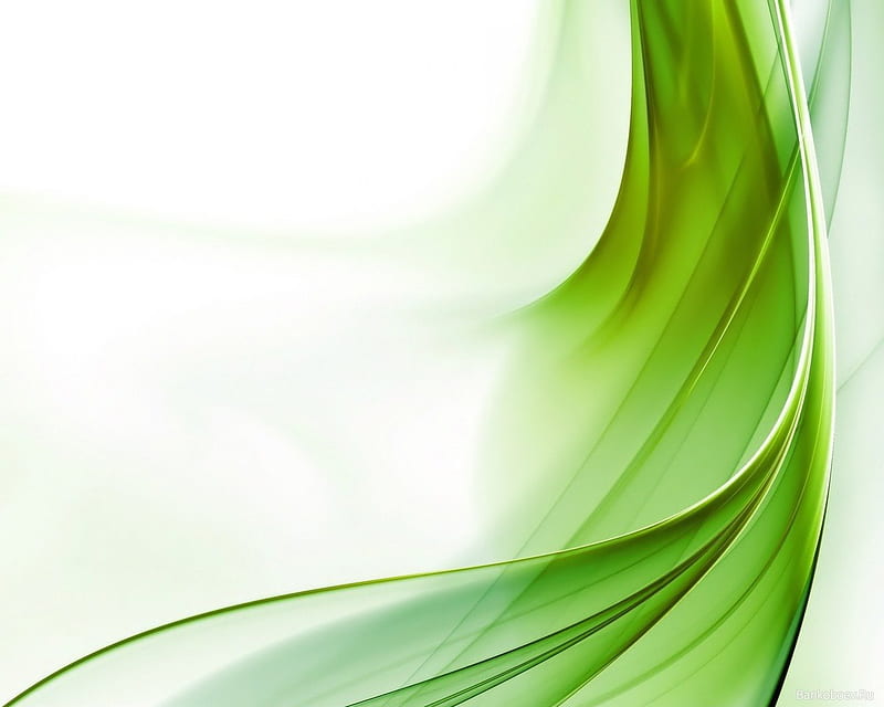 GREEN FLOWING ON WHITE, green, flowing, ribbon, earth, wave, HD wallpaper