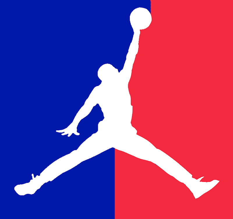 air jordan logo , volleyball player, silhouette, dancer, sports, Red Jordan Logo, HD wallpaper