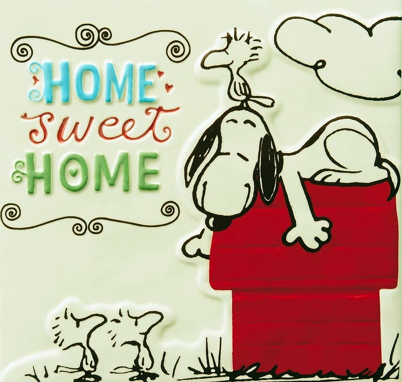 Home Sweet Home, Red, Dog, Cartoons, Snoopy, Woodstock, House, Birds, HD  wallpaper | Peakpx