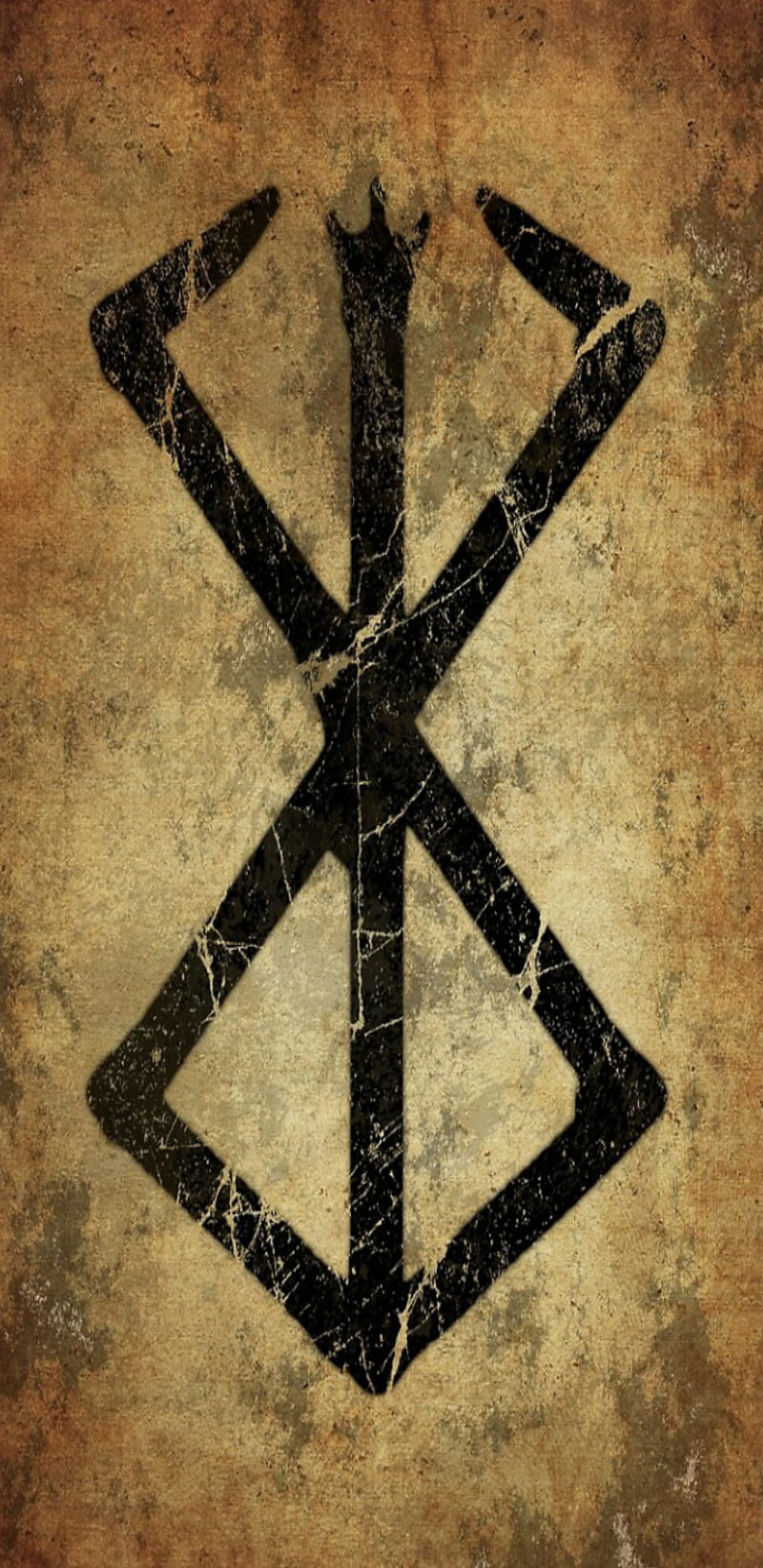 berserker rune, tan, norse, black, brown, heart, viking, HD phone wallpaper