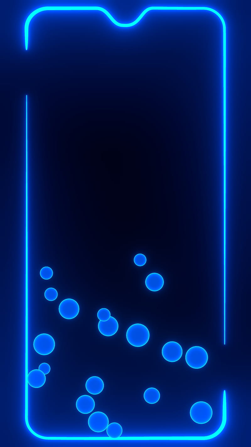 Bubble OnePlus Frame 1, amoled, blue, border, bubbles, dark, light, notch, one plus, samsung, HD phone wallpaper