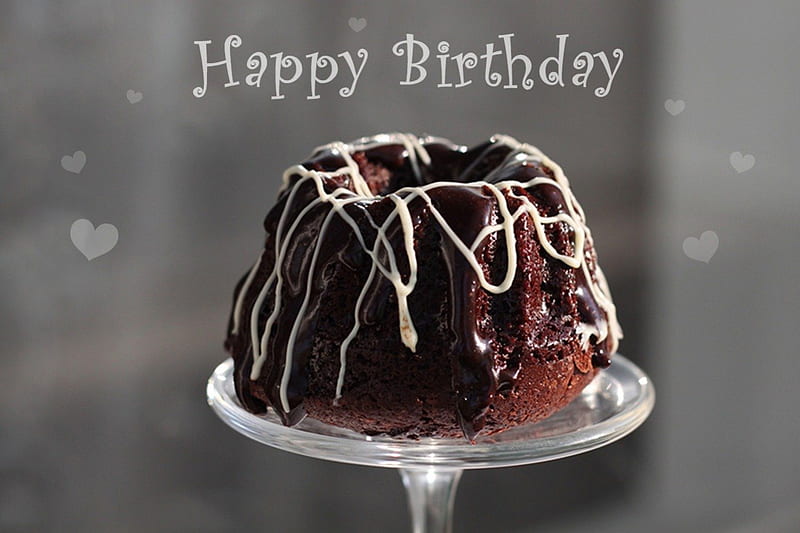 Chocolate cake, cake, happy birtay, food, sugar, chocolate, Gingerbread-heart, gift, corazones, birtay, sweet, HD wallpaper