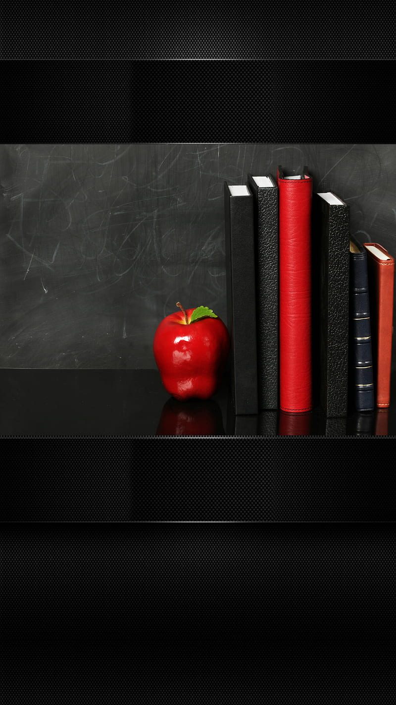 teachers pet, apple, books, dark, samsung, school, studying, HD phone wallpaper