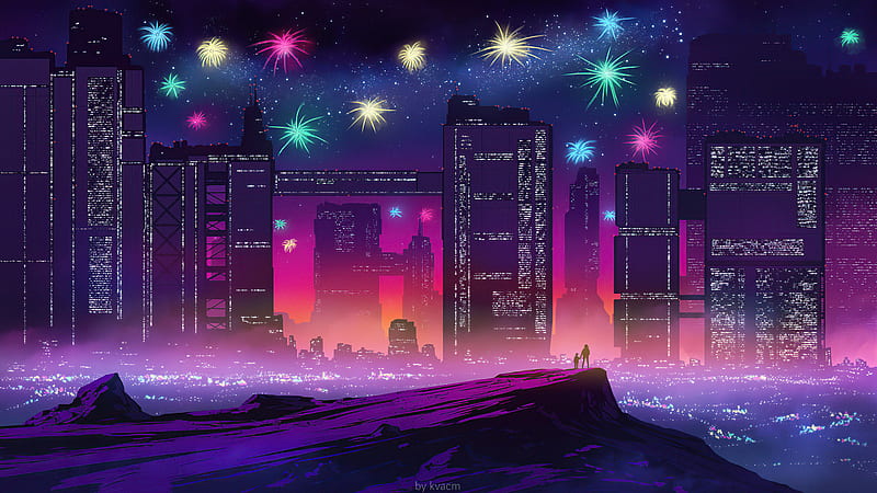 New Year Celebrations Synthwave , synthwave, retrowave, artist, artwork, digital-art, happy-new-year, artstation, HD wallpaper
