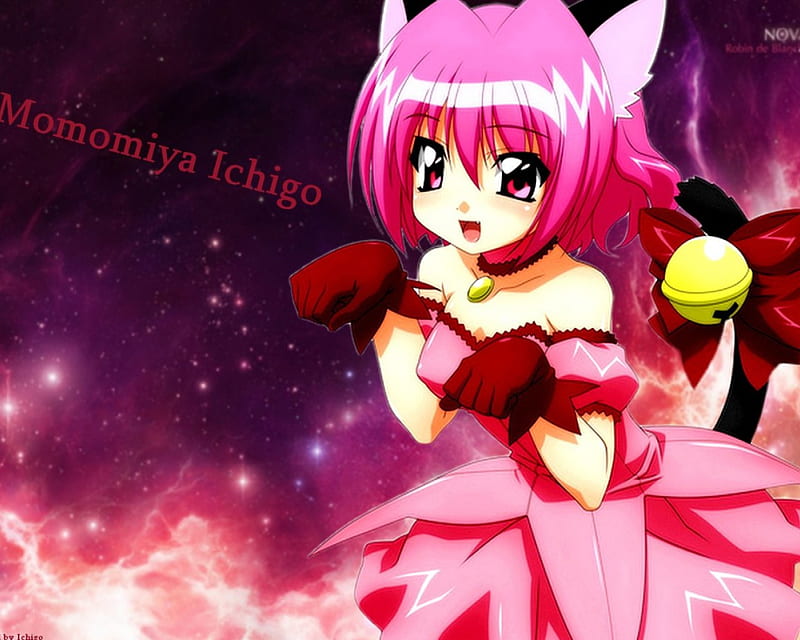 Ichigo Momomiya, neko, cat, mew mew power, zoey hanson, tokyo mew mew, anime, pink, other, HD wallpaper
