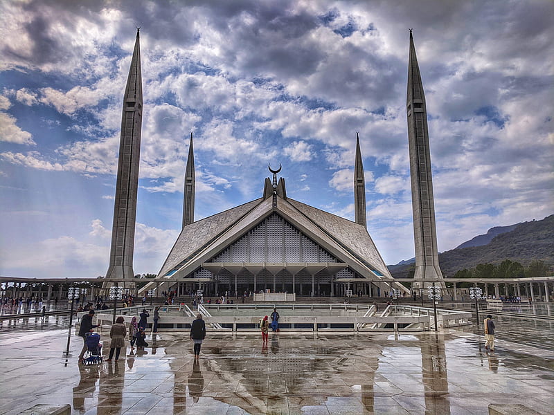 Faisal Mosque ICT, architect, islamabad, pakistan, HD wallpaper