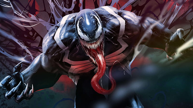 venom, tongue, artwork, Movies, HD wallpaper