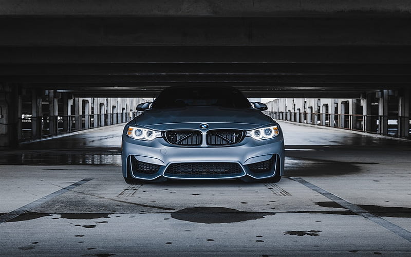 BMW M4, F82, front view, 2018 cars, supercars, gray M4, BMW, HD wallpaper