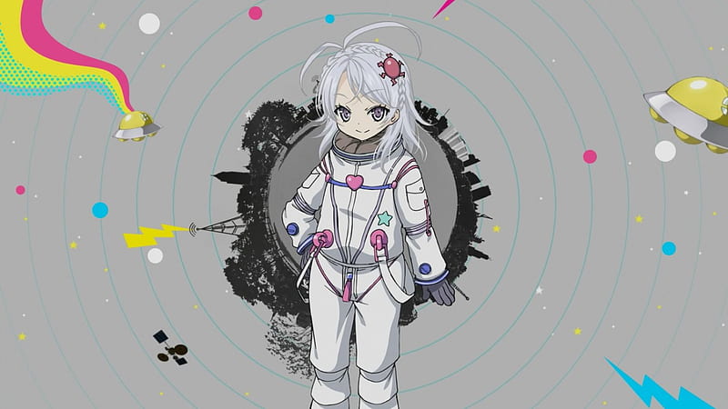 Anime Anime Girls Space Space Suit Blonde Short Hair Dark Eyes Clouds Stars  Flowers Lightning Wallpaper  Resolution4093x2792  ID1244987  wallhacom