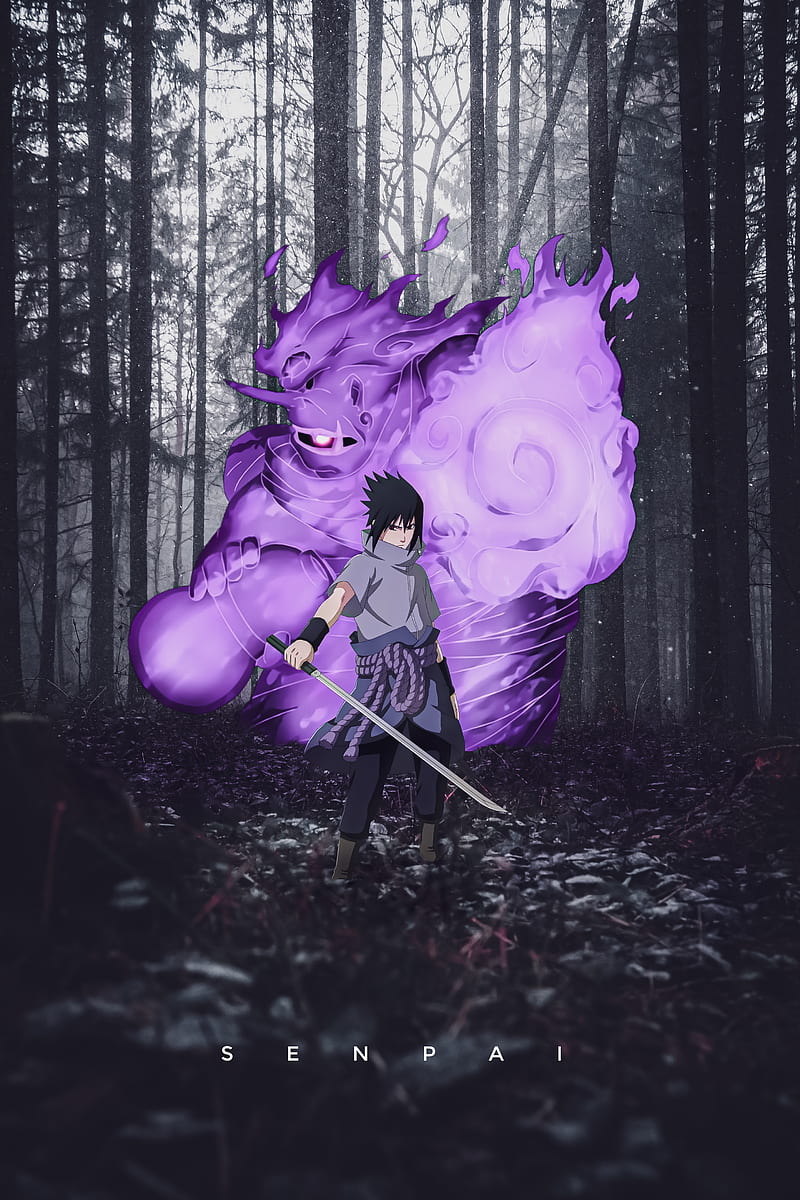 Sasuke , black, follow me on instagram, naruto, naruto , purple, sasuke susano, HD phone wallpaper