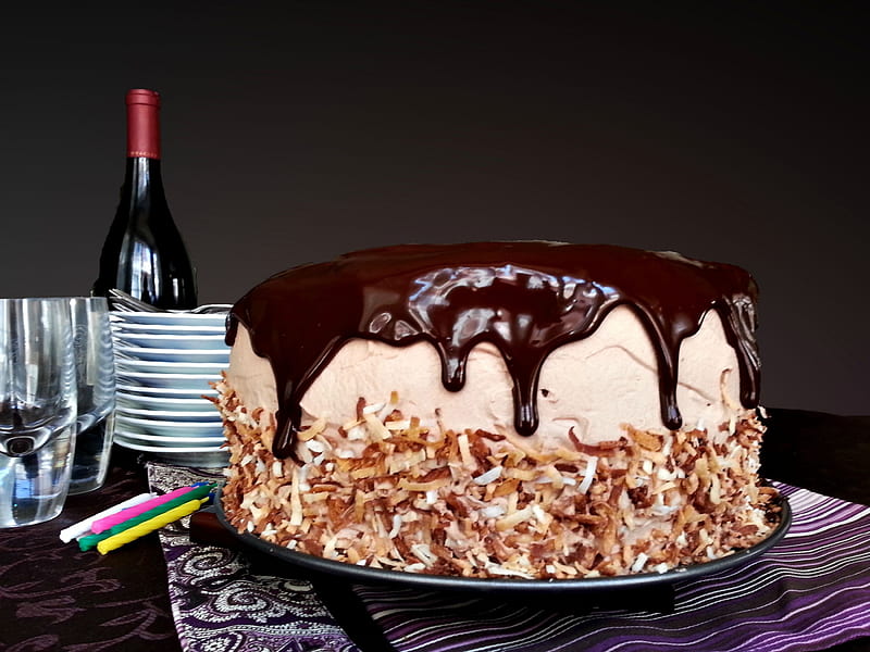Banana chocolate coconut cake, cake, yummy, entertainment, fun, foods, HD wallpaper