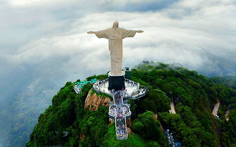 Statue, Cloud, Religious, Christ The Redeemer, Corcovado, HD wallpaper