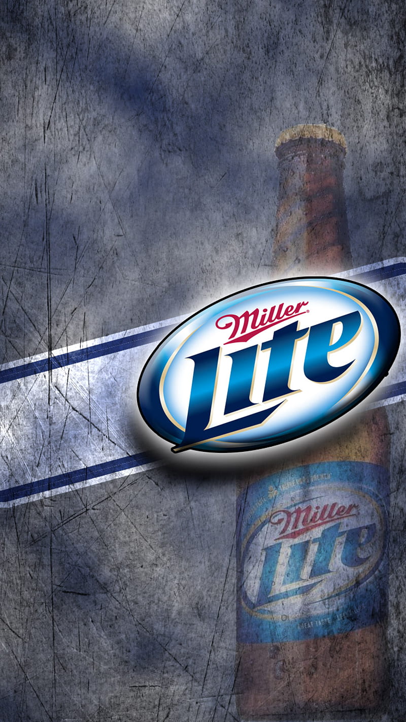 Miller Lite, beer, blue, bottle, drink, love, scroggins, white, HD phone wallpaper