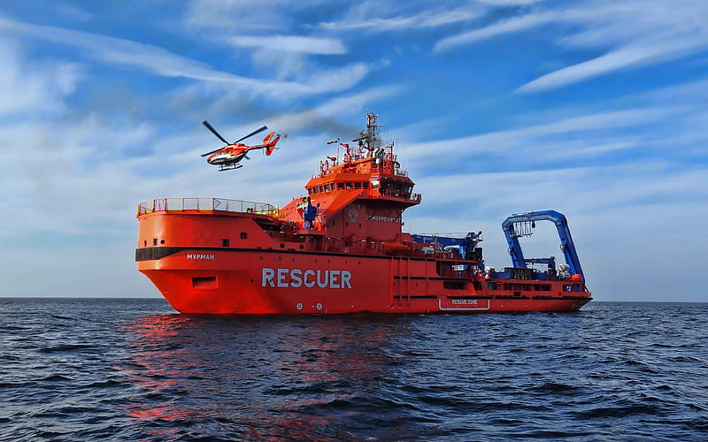 Murman Rescuer, Rescue Vessels, Russian ships, sea, R, Russian Vessels, HD wallpaper
