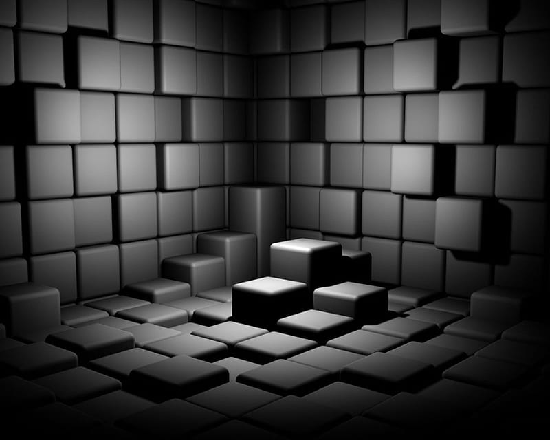 Silver Cubes, cubes, silver, HD wallpaper
