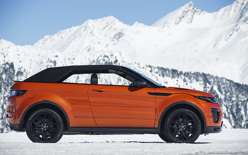 Range Rover Convertible In Snow Mountains, land-rover, carros, offroading, range-rover, convertible-cars, HD wallpaper
