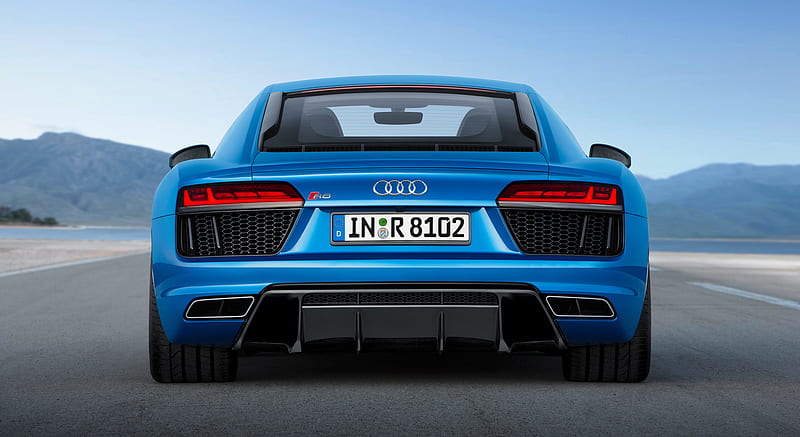2016 Audi R8 V10 (Ara Blue) - Rear , car, HD wallpaper