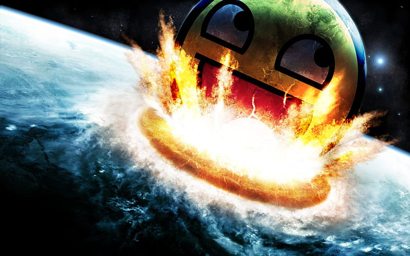 Awesome Explosion!, meme, awesome face, awesome explosion, smiley, HD wallpaper
