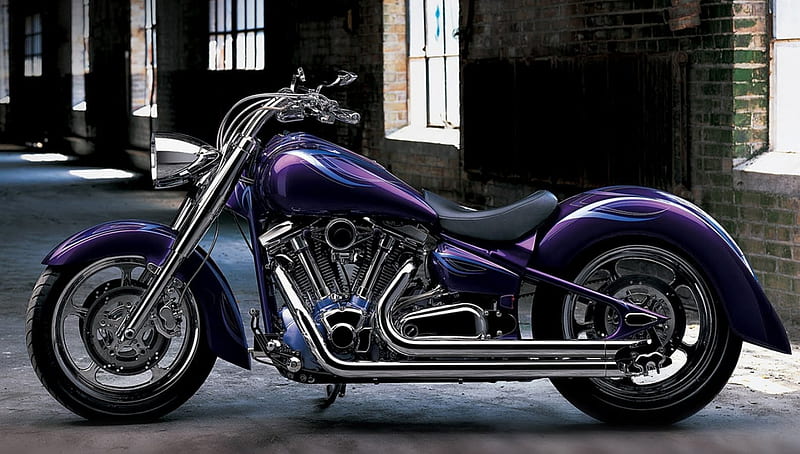 Purple Cruiser, bike, cruiser, purple, chopper, HD wallpaper