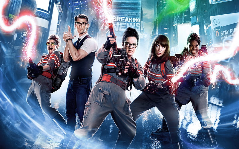 comedy, chris hemsworth, melissa mccarthy, action, ghostbusters, HD wallpaper