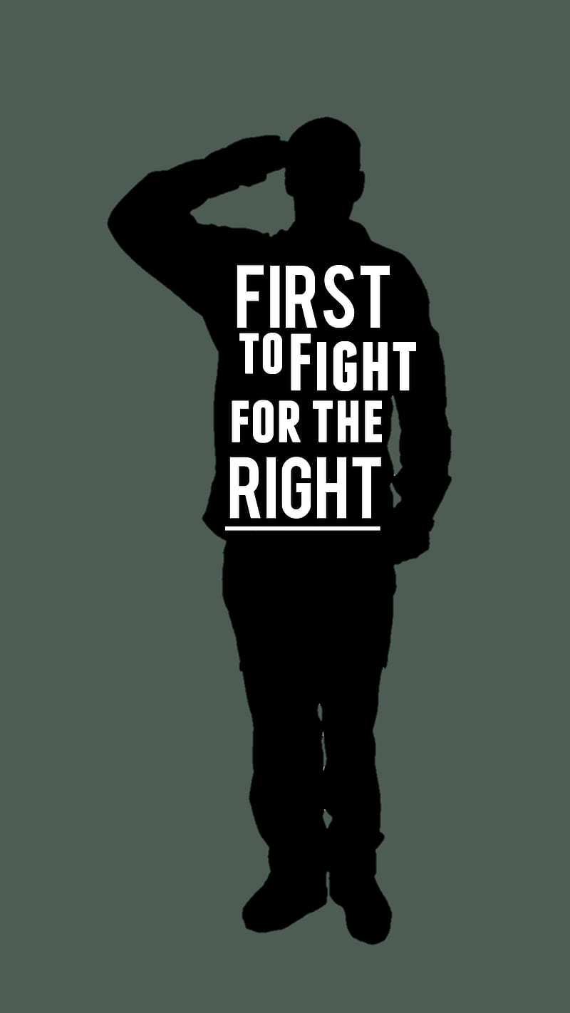 Fight for the Right, america, feldgrau, green, quote, soldier, song, united states, us, usa, HD phone wallpaper