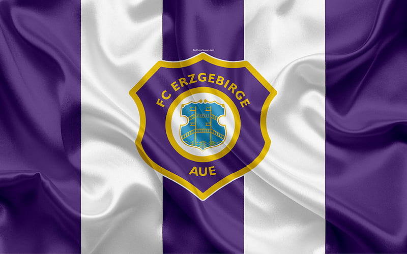 FC Erzgebirge Aue silk flag, German football club, logo, FC Aue emblem, 2 Bundesliga, football, Aue, Germany, Second Bundesliga, HD wallpaper