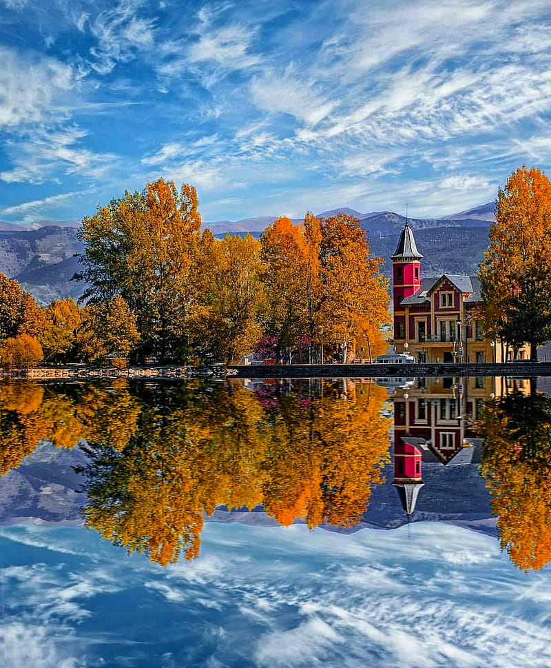 European landscape, autumn, bonito, europe, fall, house, island, nature,  trees, HD phone wallpaper | Peakpx