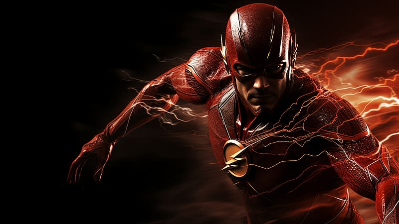 The Flash, flash, superhero, black background, comics, dc comics, barry allen, HD wallpaper