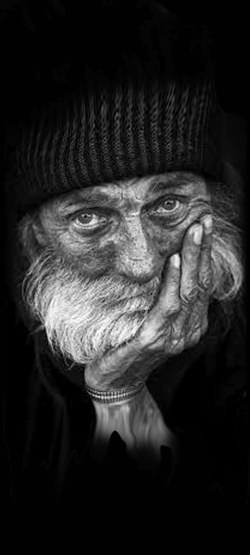 Sad Old Man, apple, black and white, iphone, not happy, old man, pc, hop, ps5, sad, xbox, HD phone wallpaper
