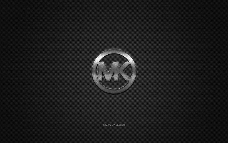 Michael Kors logo, metal emblem, apparel brand, black carbon texture, global apparel brands, Michael Kors, fashion concept, Michael Kors emblem, HD wallpaper