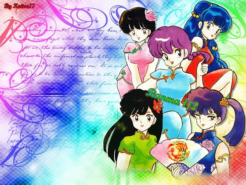 Ranma-chan and her friends, wonderful, bonito, colourful, HD wallpaper