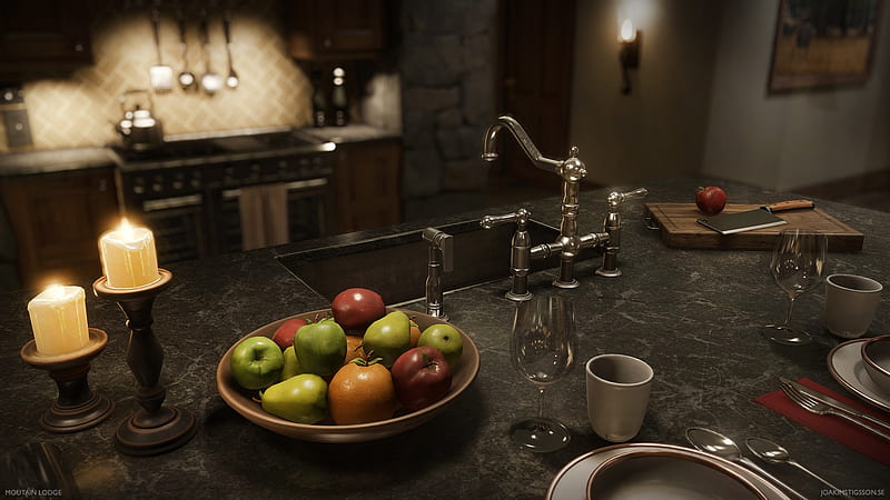 Kitchen, still life, superior, lighting, 1920x1080, HD wallpaper