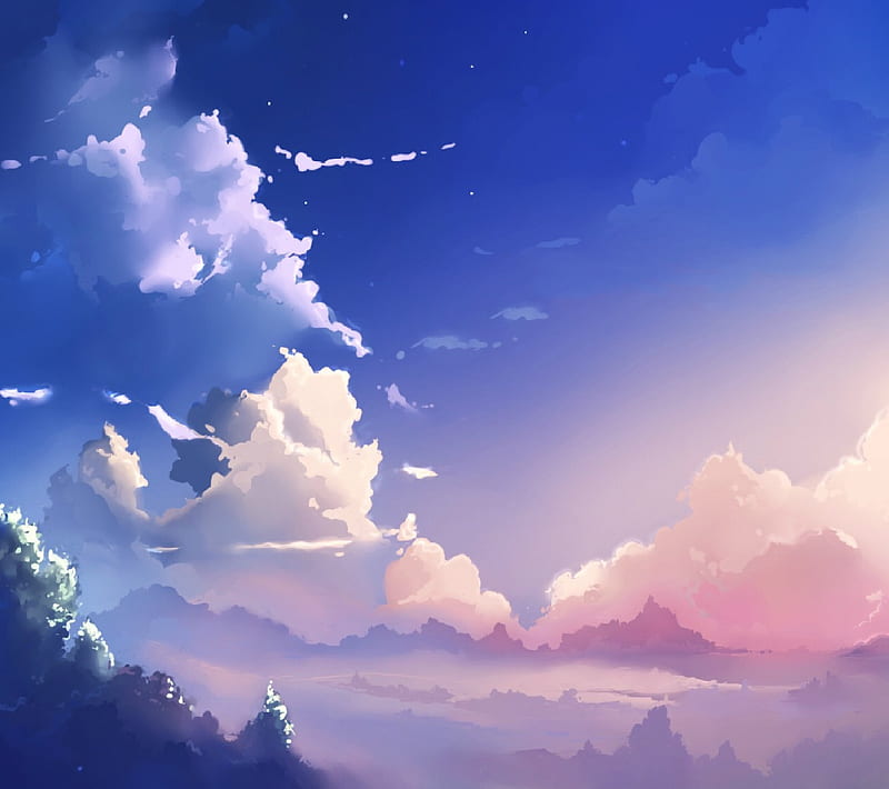 Anime Sky, air, cloud, life, n6, wind, HD wallpaper
