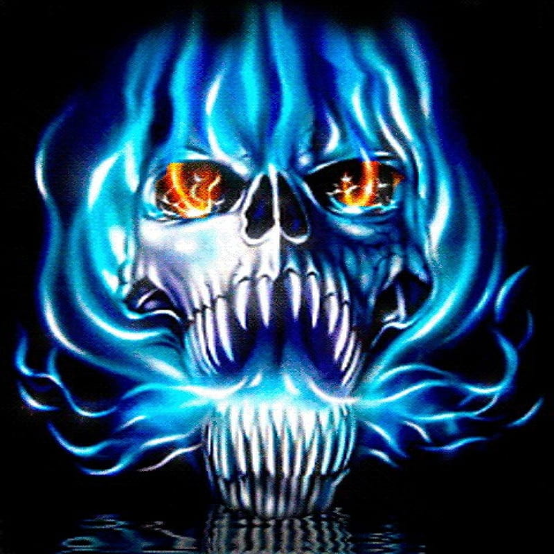 Blue Ghost Rider Skull, HD phone wallpaper | Peakpx